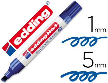 Rotulador edding nº1 punta biselada tinta azul